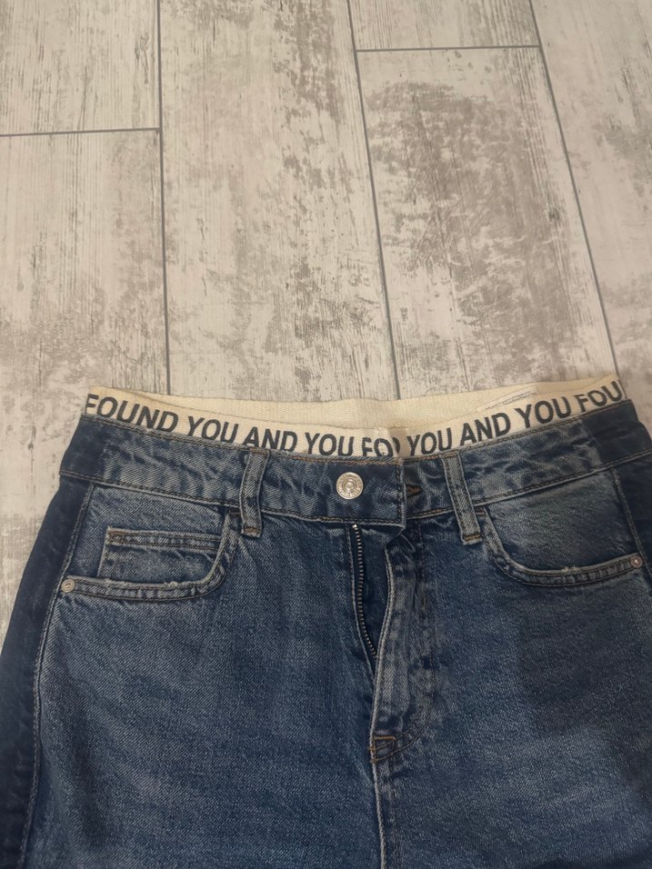 Kadın Mavi Bol Kesim Midi Kot Pantolon - Görsel 2