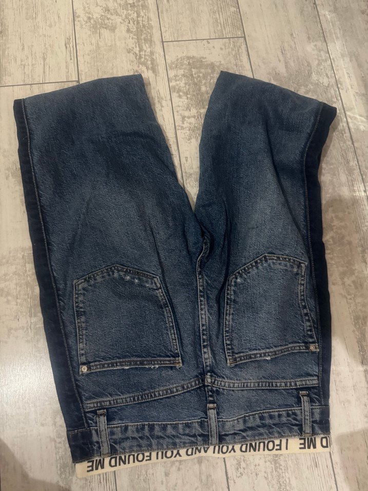 Kadın Mavi Bol Kesim Midi Kot Pantolon - Görsel 4