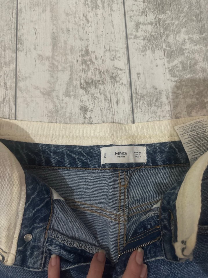 Kadın Mavi Bol Kesim Midi Kot Pantolon - Görsel 3