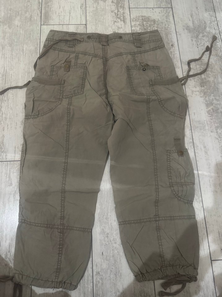 Bej Kemerli Rahat Kesim Keten Pantolon - Görsel 3