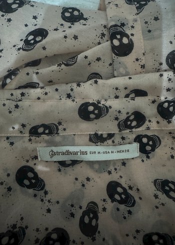 Bej Baskılı Uzun Kollu Rahat Kadın Gömlek - Görsel 3