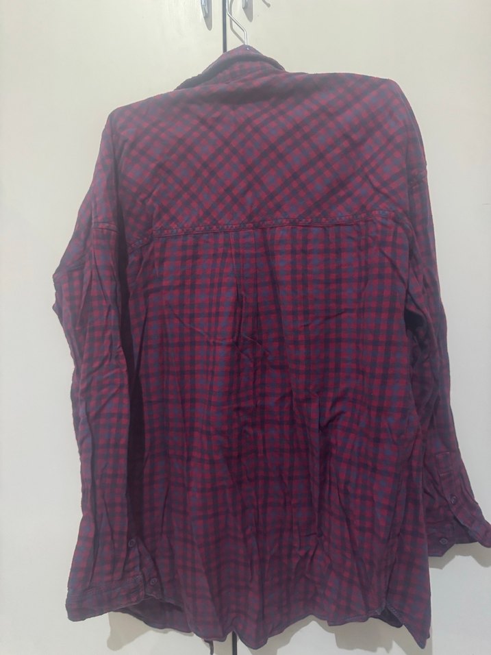 Kadın Bordo Düğmeli Gömlek - Görsel 3