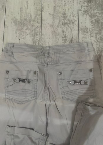 Gri Regular Fit Keten Kadın Pantolon - Görsel 3