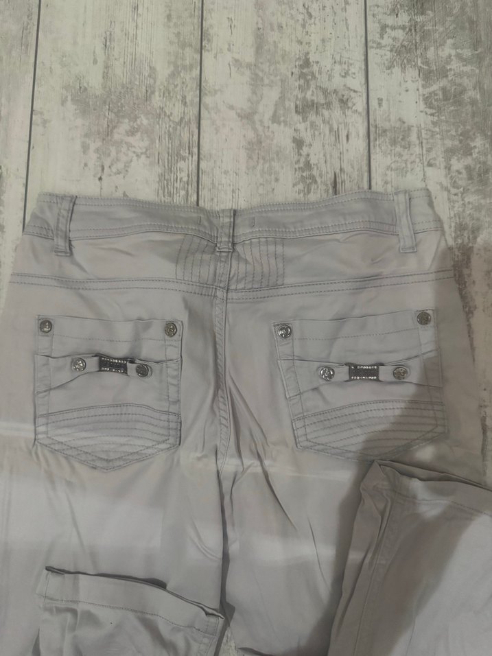 Gri Regular Fit Keten Kadın Pantolon - Görsel 3