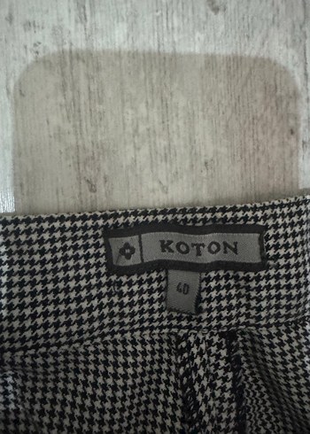 Düğmeli Gri Keten Kadın Pantolon - Görsel 2