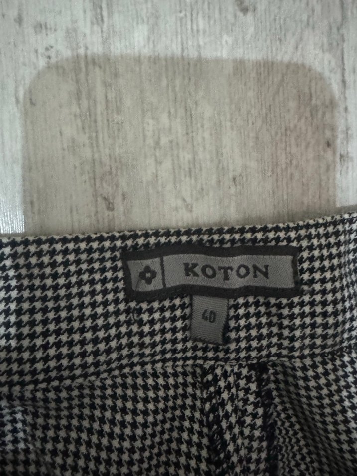 Düğmeli Gri Keten Kadın Pantolon - Görsel 2