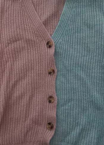 LC Waikiki Lc waikiki 13-14Y 156-160Cm pembe ve mavili yün kalın hırka