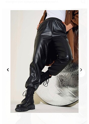 s Beden Deri pantalon