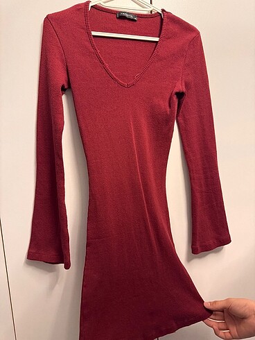 xs Beden Bordo elbise
