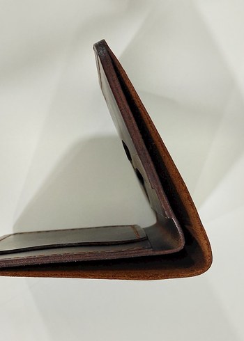 Kahverengi Retro Hakiki Deri El yapımı erkek cüzdanı - Görsel 5