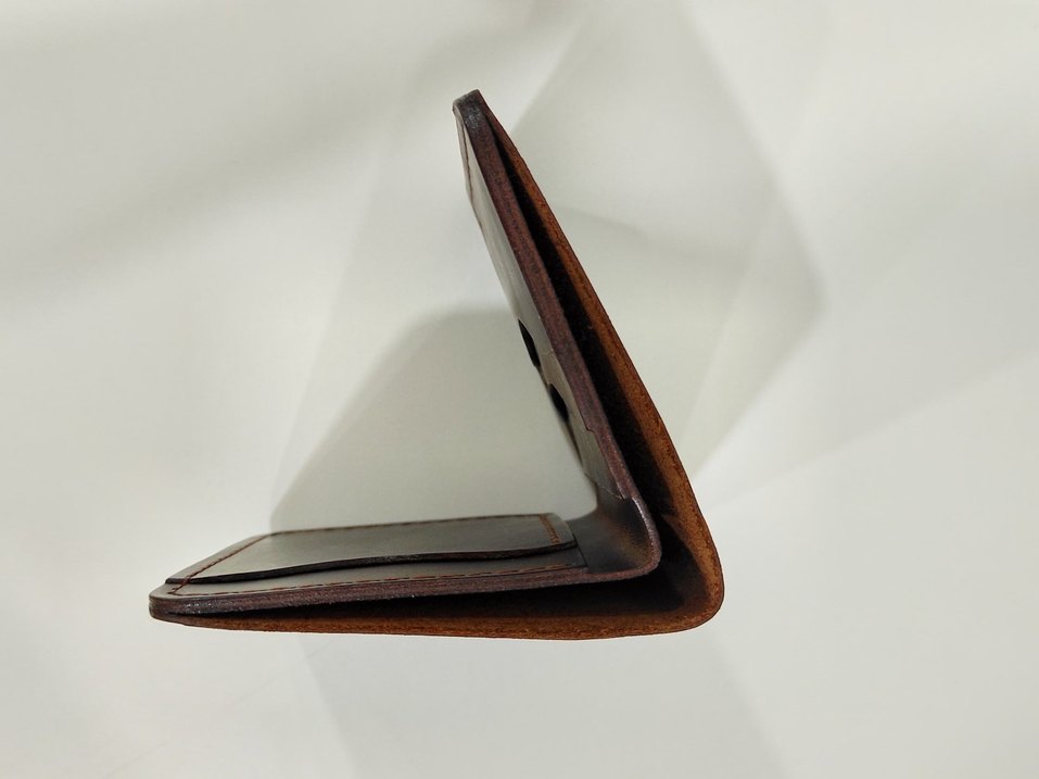 Kahverengi Retro Hakiki Deri El yapımı erkek cüzdanı - Görsel 5