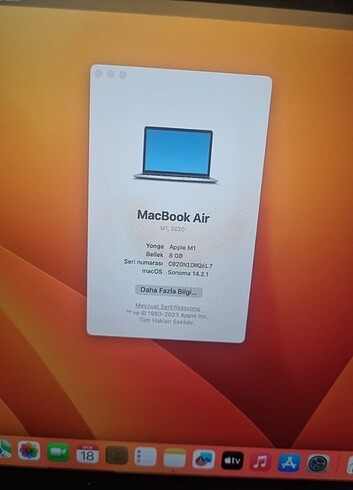  Beden Macbook Air 2020 M1 