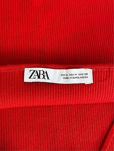 m Beden Zara halter neck kırmızı crop