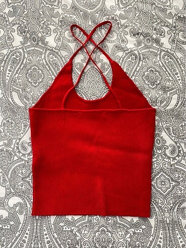 Zara Zara halter neck kırmızı crop