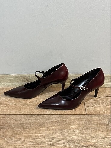 Zara Zara bordo ince topuklu ayakkabı