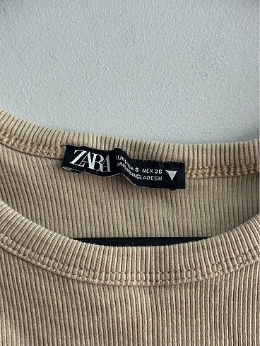 s Beden Zara bej/kahverenk halterneck atlet crop