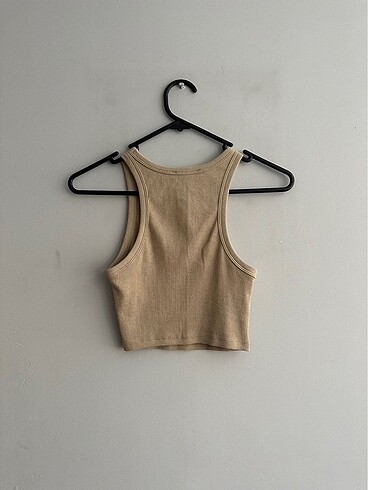 Zara Zara bej/kahverenk halterneck atlet crop