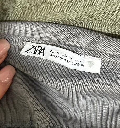 s Beden Zara ince askılı gri mini elbise