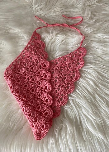 Beden pembe Renk Pembe Örgü Bandana