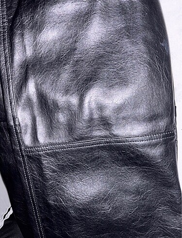 Bershka Suni Deri Straight Fit Pantolon