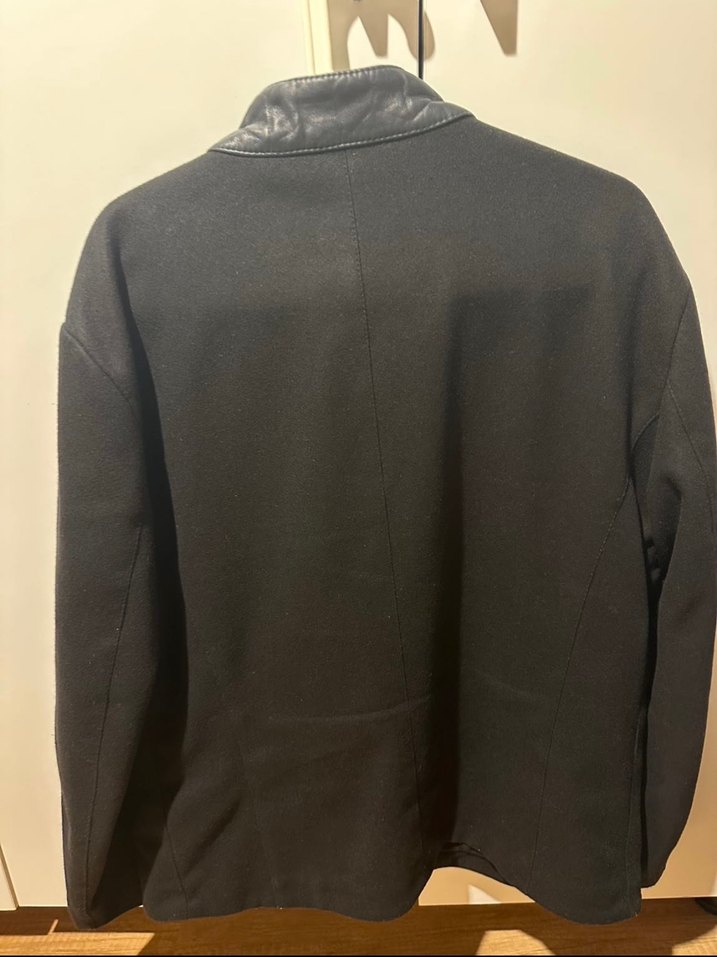 Armani Siyah Deri Fermuarlı Erkek Ceget - Görsel 5