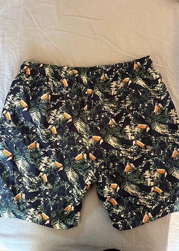 Erkek Koyu Yeşil Desenli Mini Şort - Görsel 4