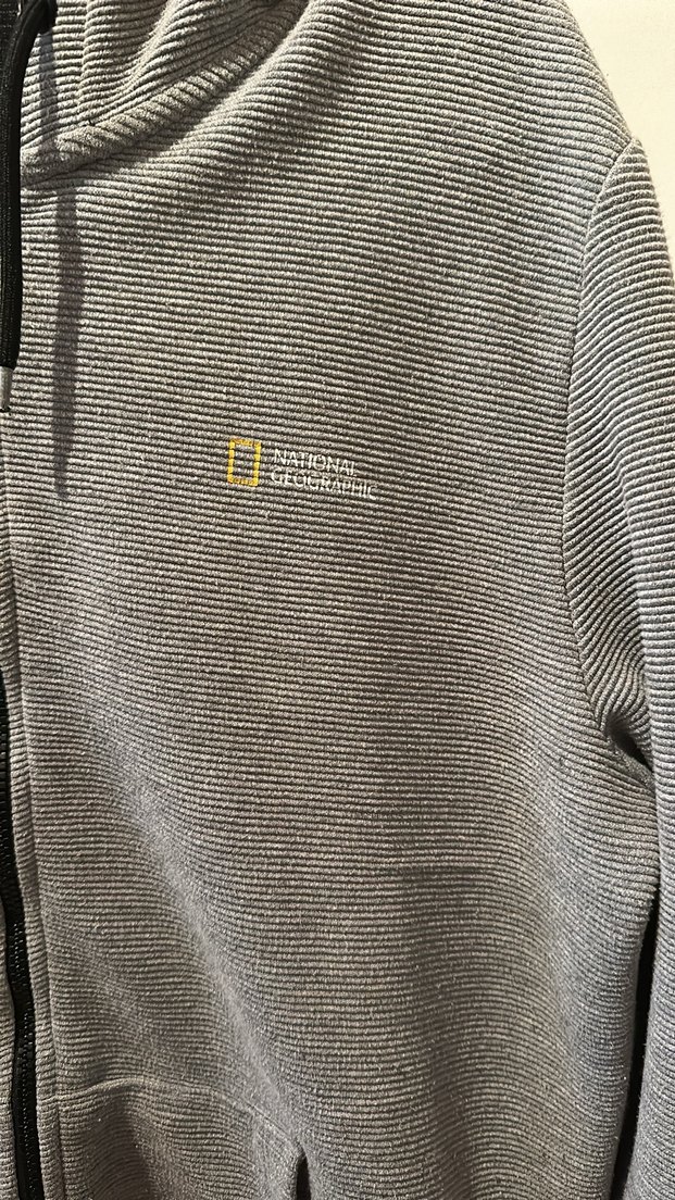 Erkek Gri Kapüşonlu Fermuarlı Sweatshirt - Görsel 3