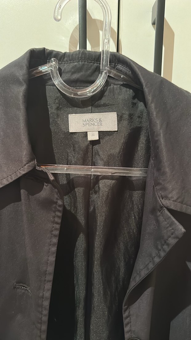 Bayan Gri Düğmeli Midi Yağmurluk - Görsel 4