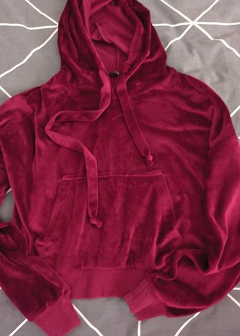 Defacto Bordo Kapüşonlu Kadın Sweatshirt