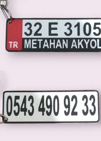 Plaka anahtarlık çift taraflı baskı 