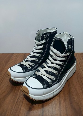 Kadın Siyah Bağcıklı Spor Bot / Sneaker  Az Kullanılmış - Görsel 3