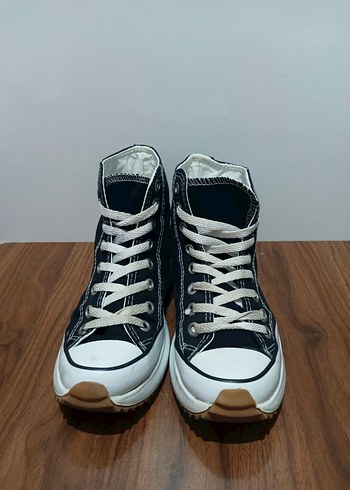 Kadın Siyah Bağcıklı Spor Bot / Sneaker  Az Kullanılmış - Görsel 2