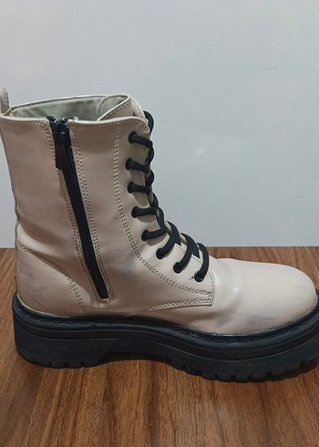 Bej Platform Topuklu Kadın Botu - Görsel 2