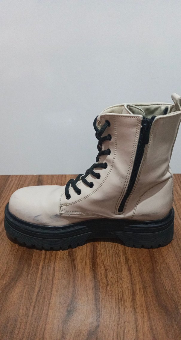 Bej Platform Topuklu Kadın Botu - Görsel 3