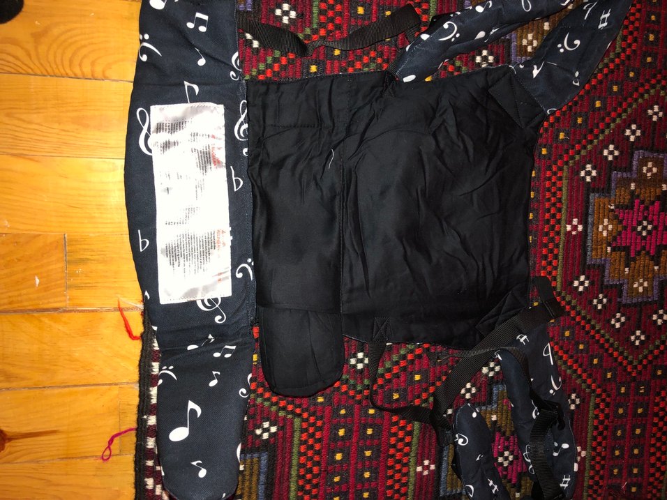 Siyah Müzik Notlu kanguru Bebek Taşıyıcı - Görsel 2