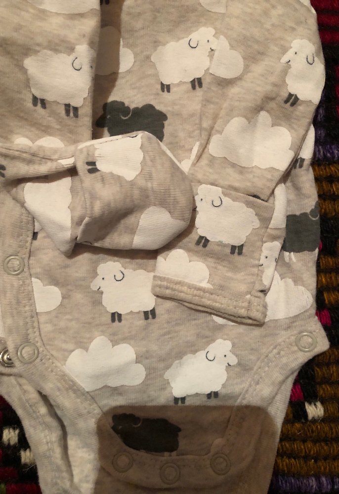 Yenidoğan Gri Uzun Kollu Yün Bebek Body - Görsel 2