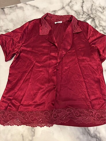 xl Beden bordo Renk 6 Parça Pierre Cardin Gecelik Takım Seti