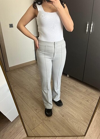 diğer Beden gri Renk Düğmeli pantolon