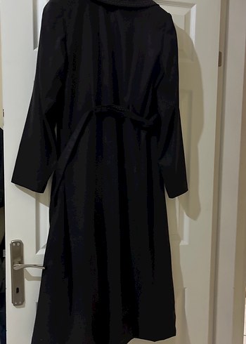 Siyah Uzun Kadın Gothic Düğmeli Kaban - Görsel 3