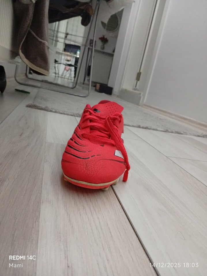 Adidas predator Kırmızı Erkek Futbol Ayakkabısı Bağcıklı - Görsel 2