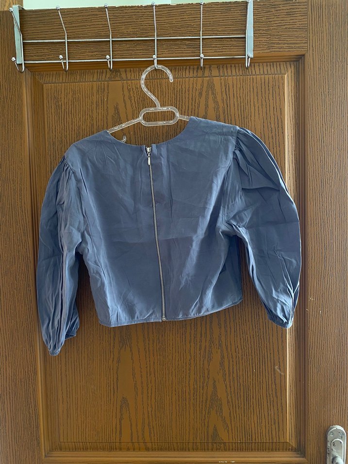 Gri Keten Bol Kesim Kemerli Kadın Pantolon gri bustiyer - Görsel 4