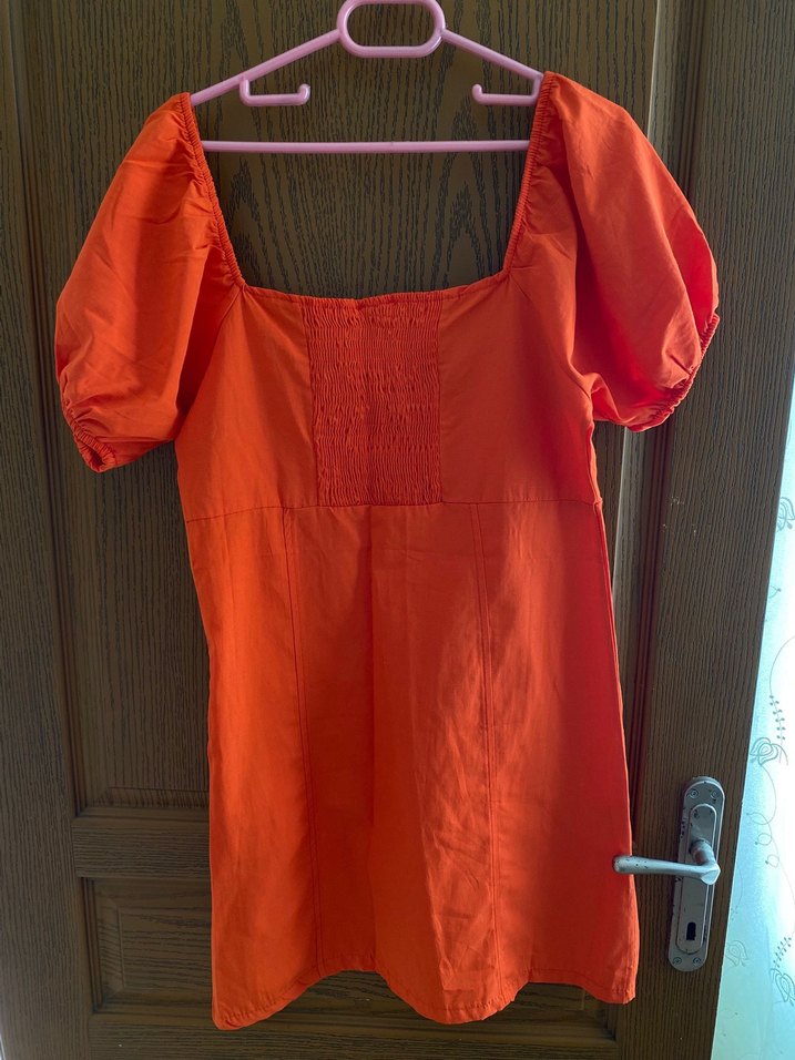 Turuncu Mini Elbise - Görsel 2