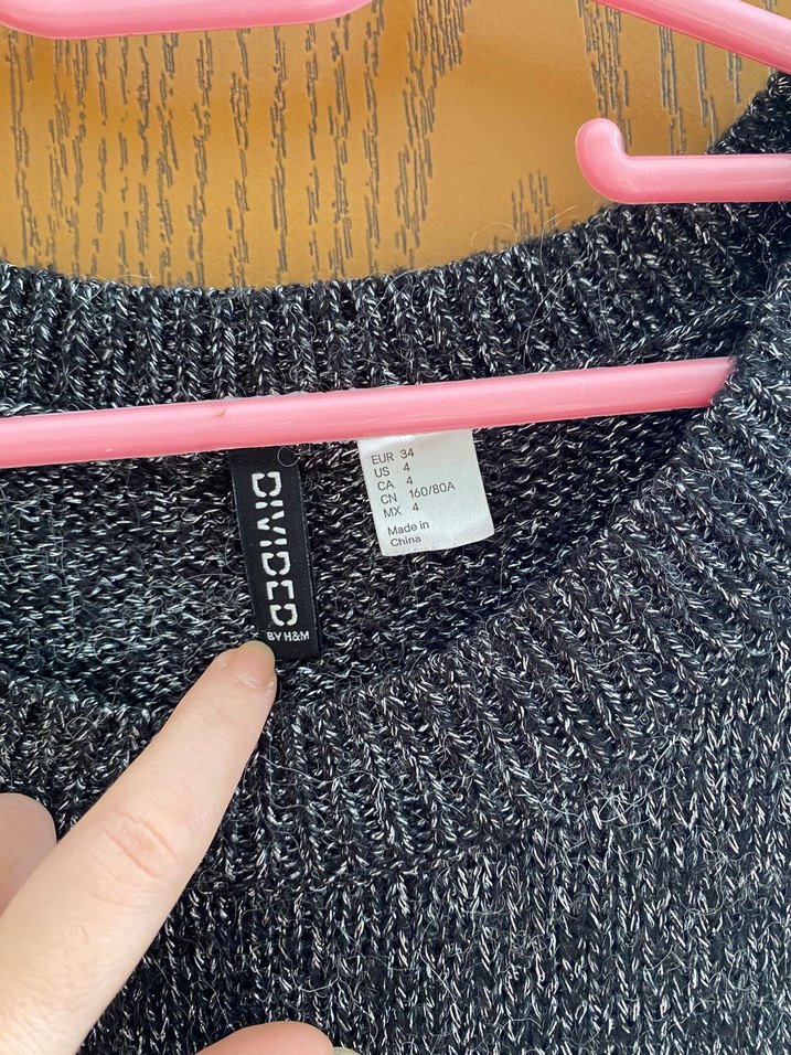 Gri Örgü Kadın Triko Kazak - Görsel 2