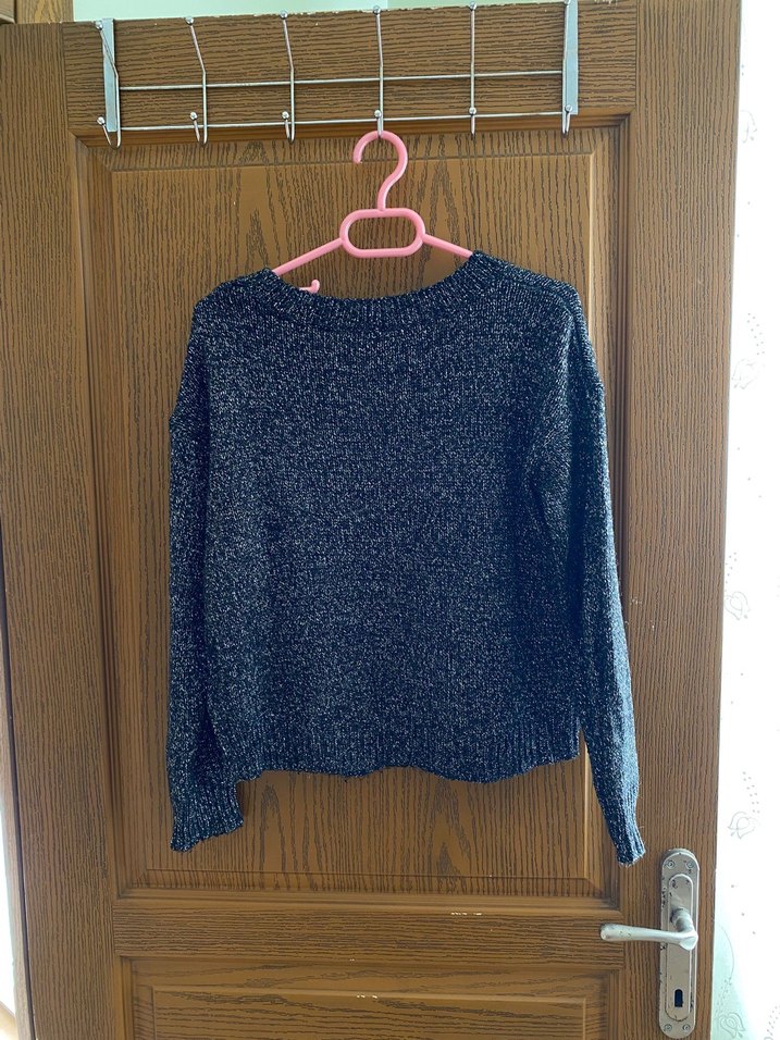 Gri Örgü Kadın Triko Kazak - Görsel 3