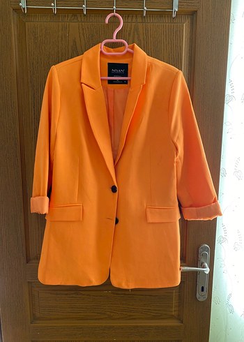 Turuncu Düğmeli Kadın Blazer - Görsel 2