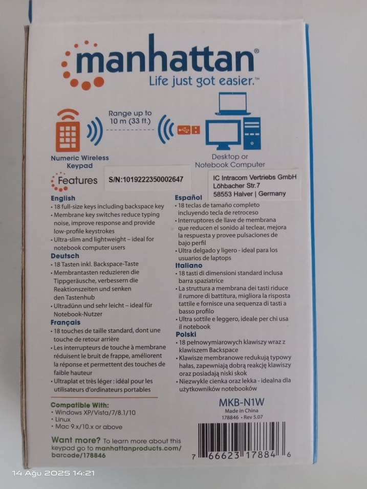 Kablosuz Sayısal Klavye - Görsel 5