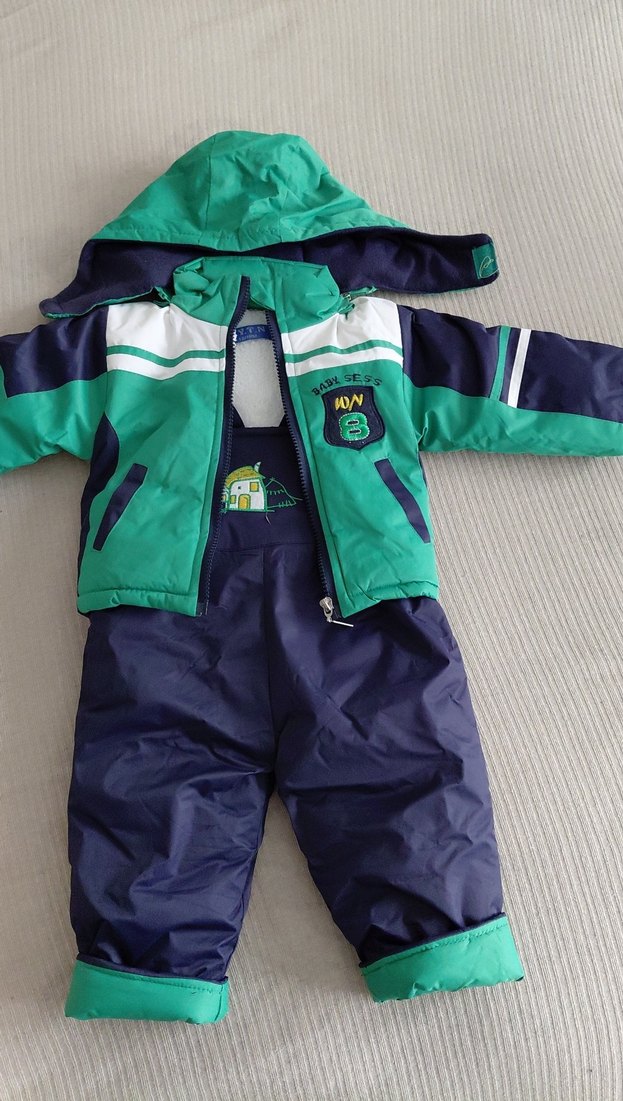 Koyu Yeşil Erkek Bebek Polar Kayak Tulumu - Görsel 5