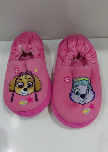 Kız Çocuk Renkli Baskılı Pembe Ev Terliği - Görsel 3