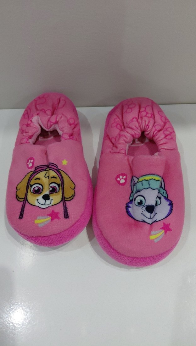 Kız Çocuk Renkli Baskılı Pembe Ev Terliği - Görsel 3