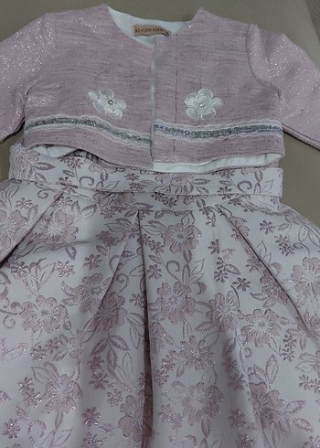 Dantel İşlemeli Pembe Kız Çocuk Elbise - Görsel 4